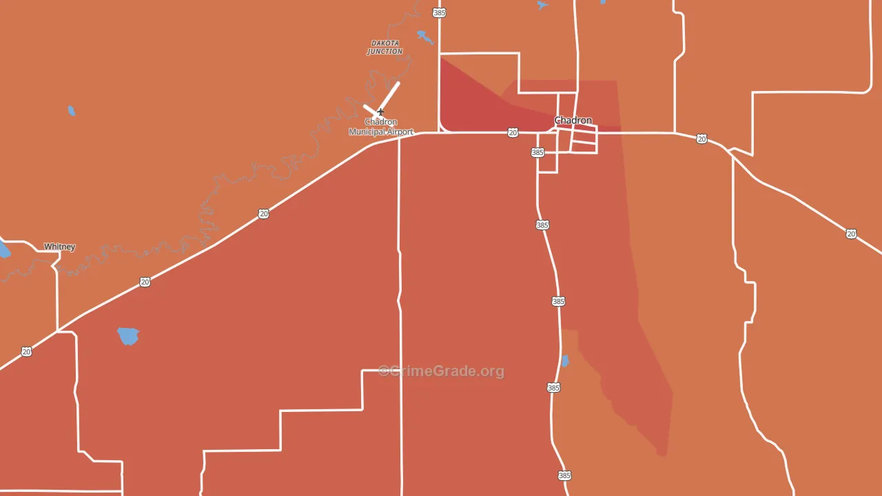 Dawes County, NE Map of Burglary Rates