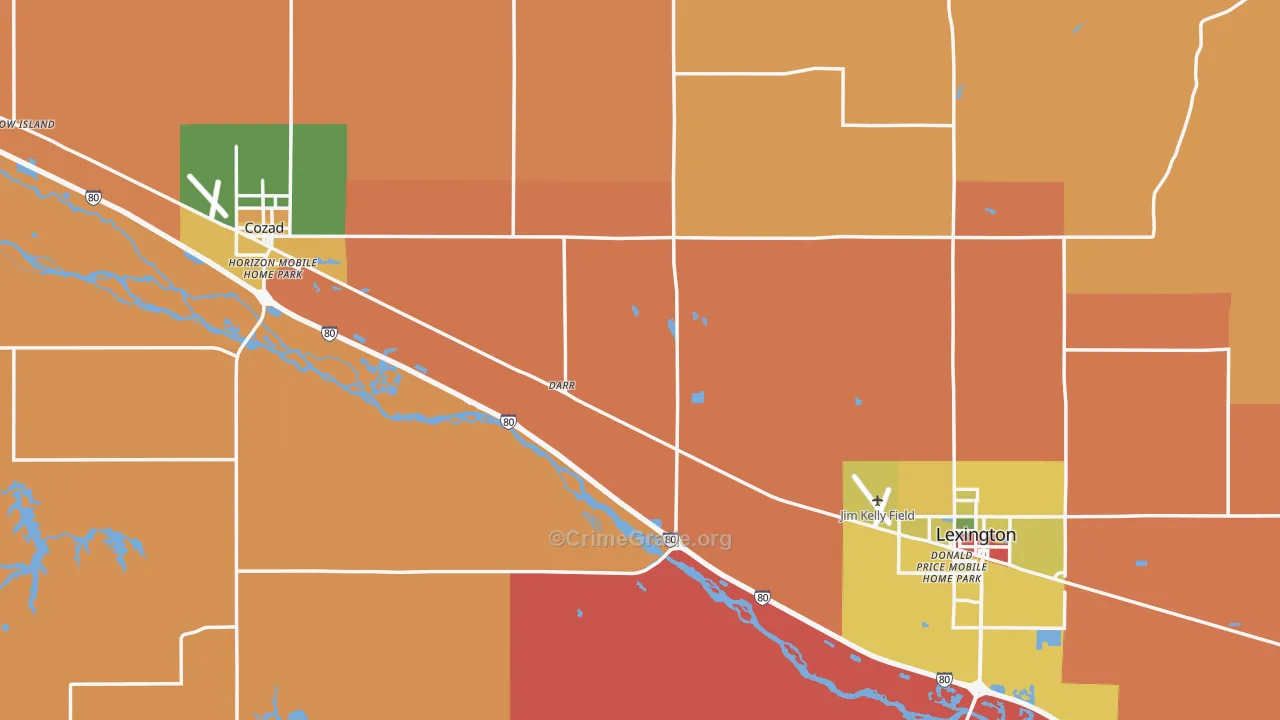 Dawson County, NE Map of Burglary Rates