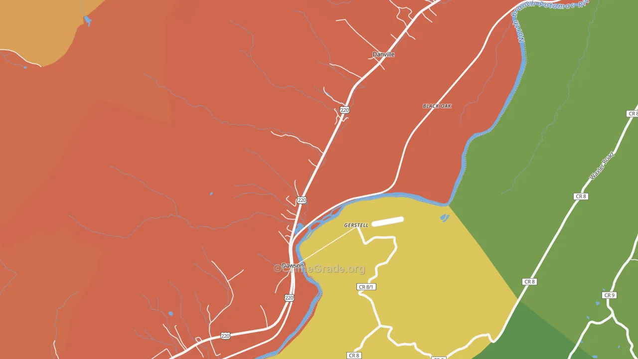 Dawson, MD Map of Burglary Rates