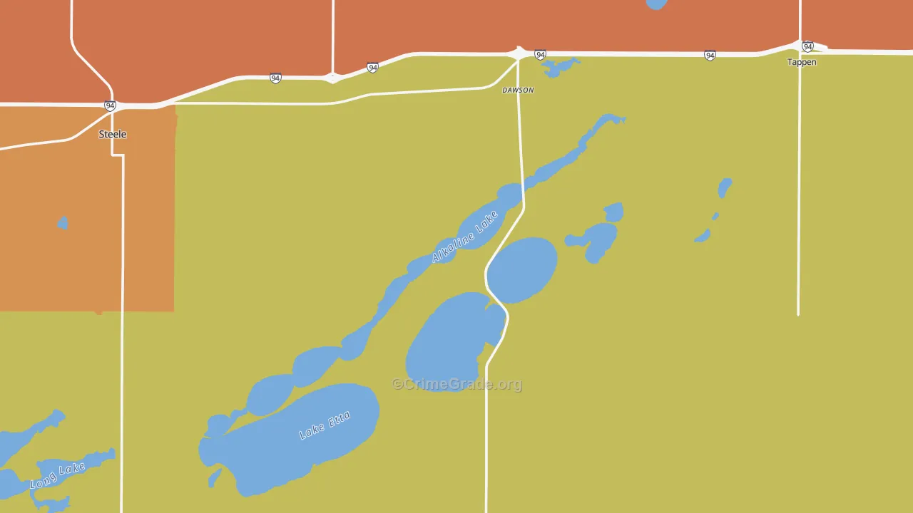 Dawson, ND Map of Burglary Rates