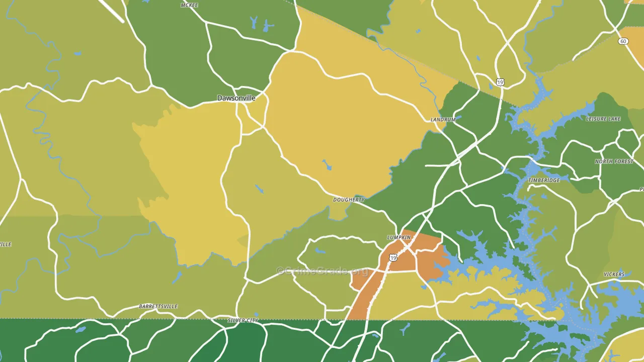 Dawsonville, GA Map of Burglary Rates