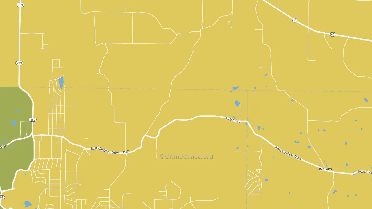 Day, AR Map of Burglary Rates