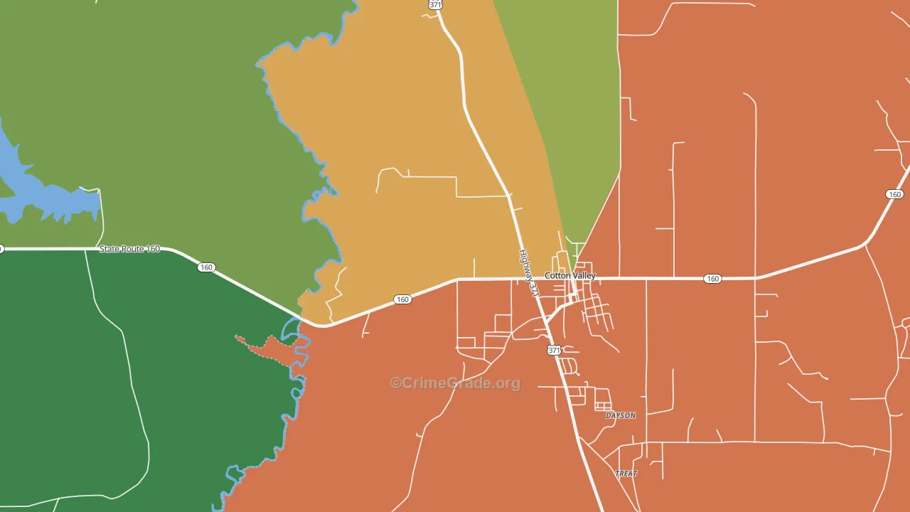 Dayson, LA Map of Burglary Rates