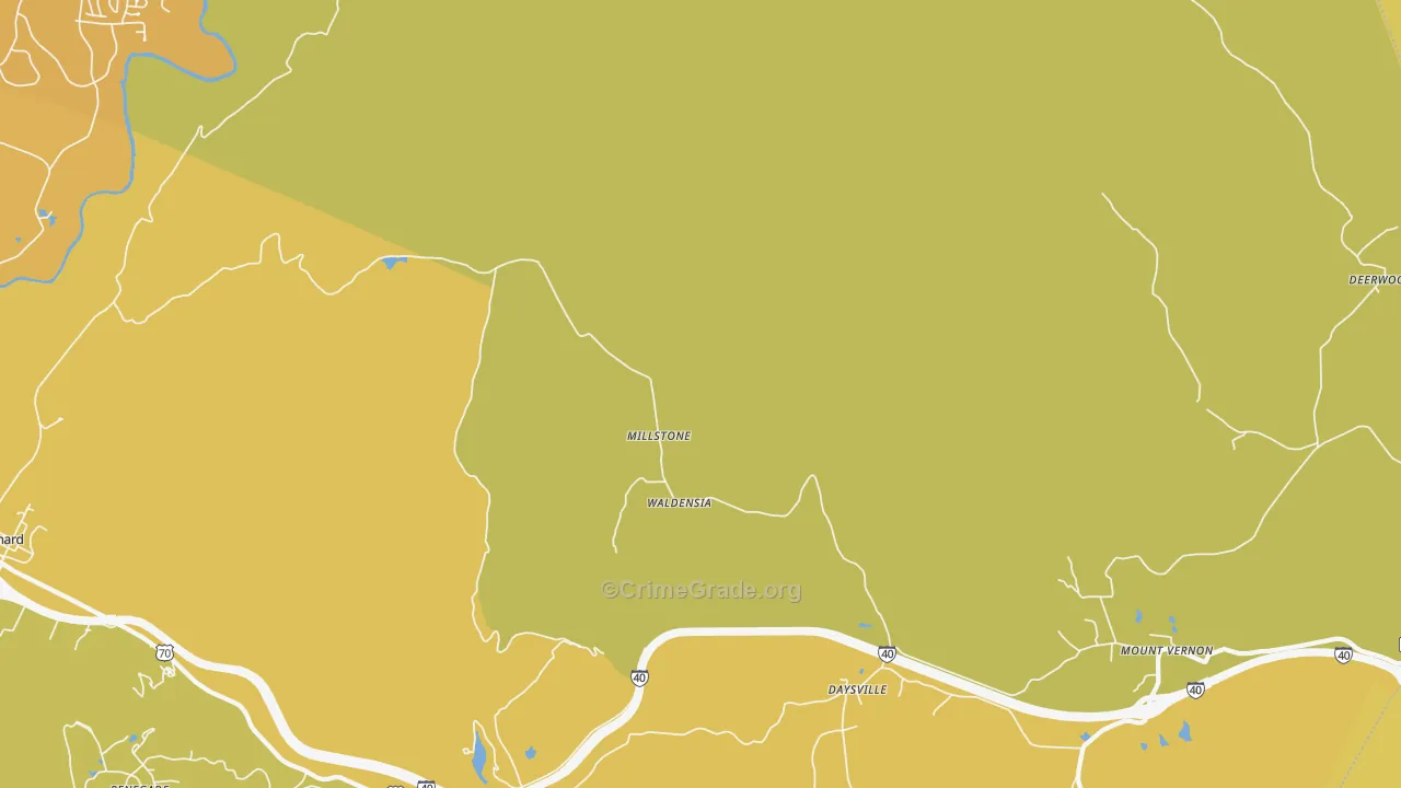 Daysville, TN Map of Burglary Rates