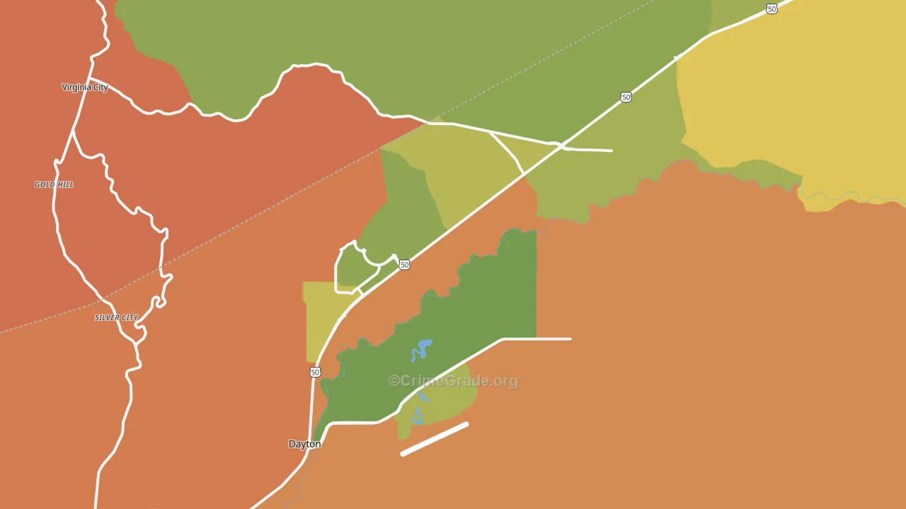 Dayton, NV Map of Burglary Rates