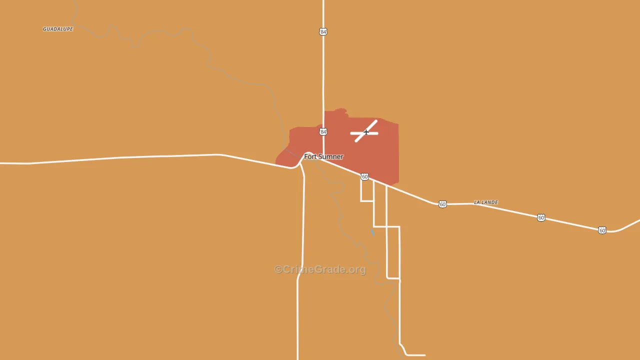 De Baca County, NM Map of Burglary Rates