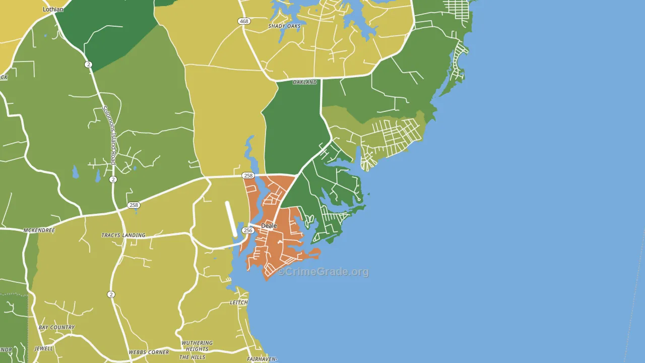 Deale, MD Map of Burglary Rates