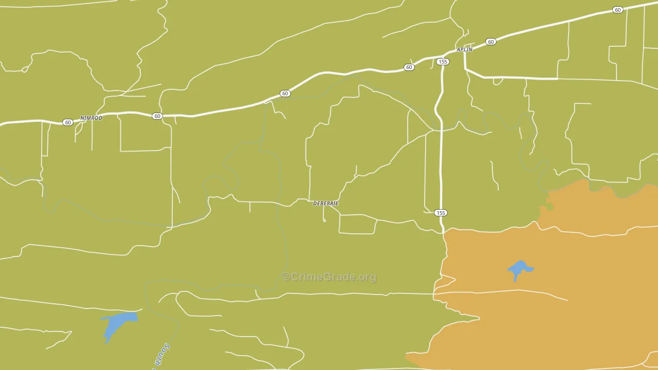 DeBaerrie, AR Map of Burglary Rates