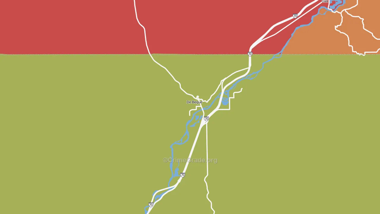 DeBeque, CO Map of Burglary Rates