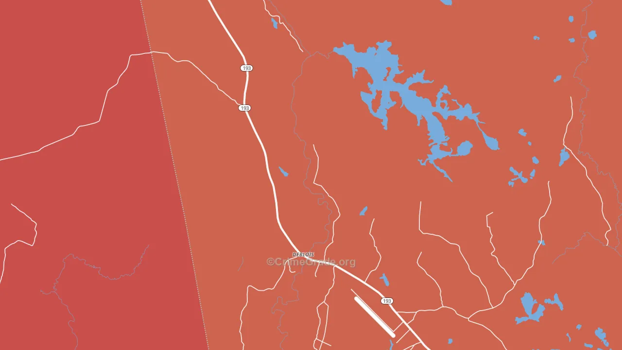 DeBlois, ME Map of Burglary Rates