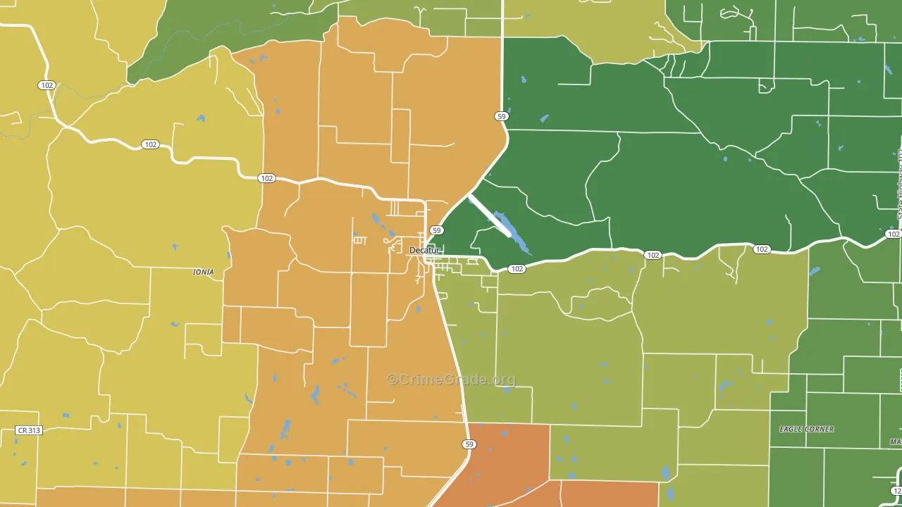 Decatur, AR Map of Burglary Rates