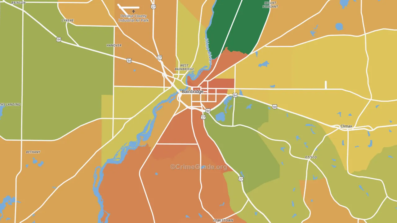 Decatur County, GA Map of Burglary Rates