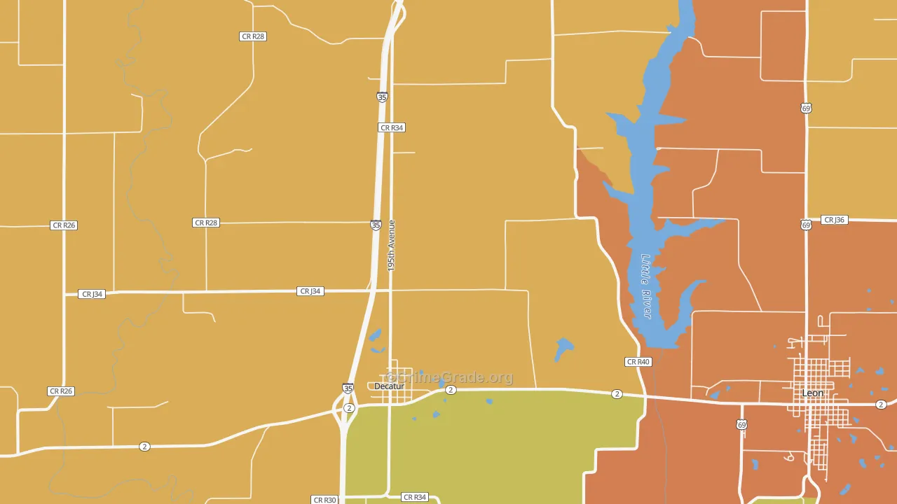 Decatur, IA Map of Burglary Rates