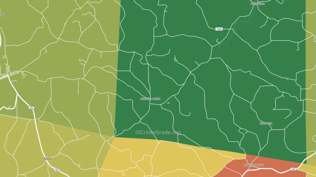 Deckers Point, PA Map of Burglary Rates