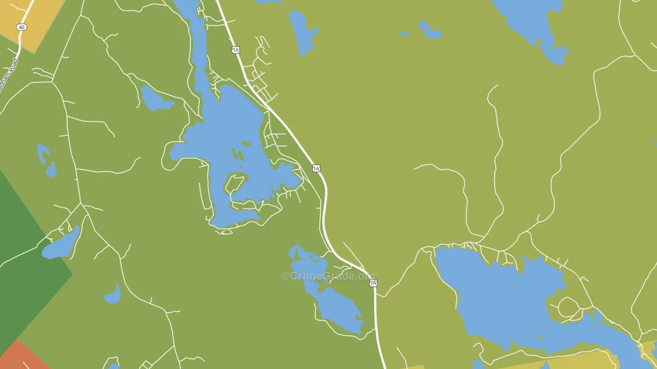 Dedham, ME Map of Burglary Rates
