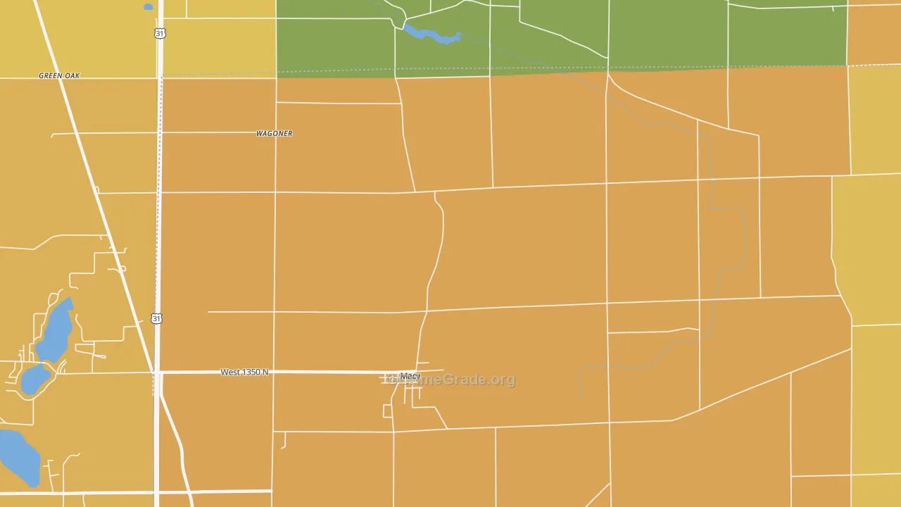 Deedsville, IN Map of Burglary Rates