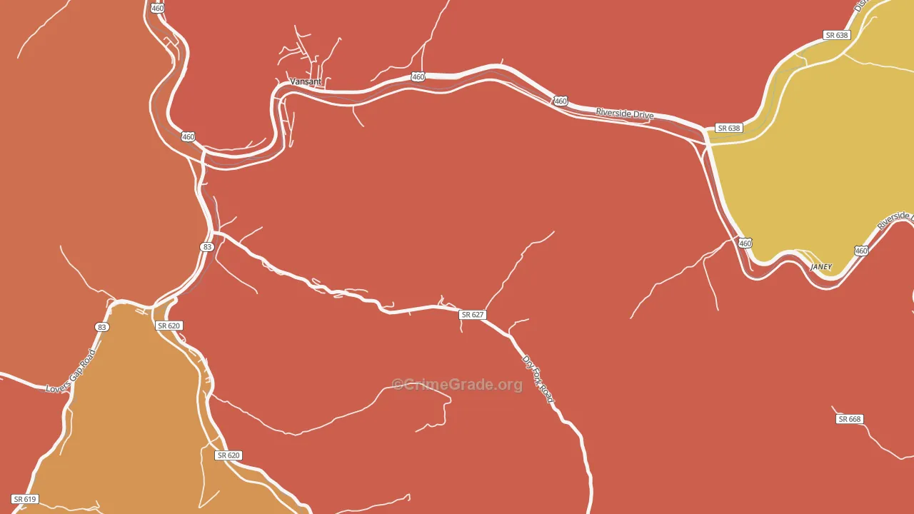 Deel, VA Map of Burglary Rates