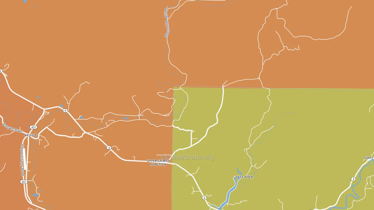 Deep River, WA Map of Burglary Rates