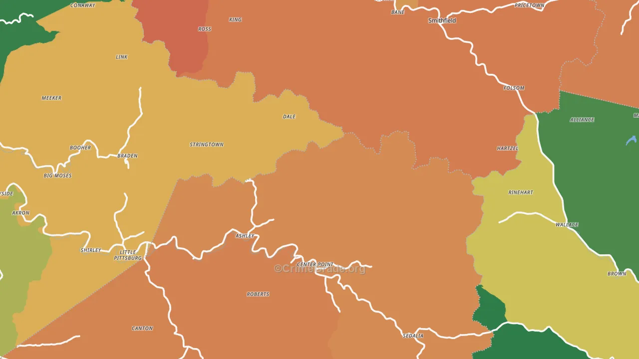 Deep Valley, WV Map of Burglary Rates