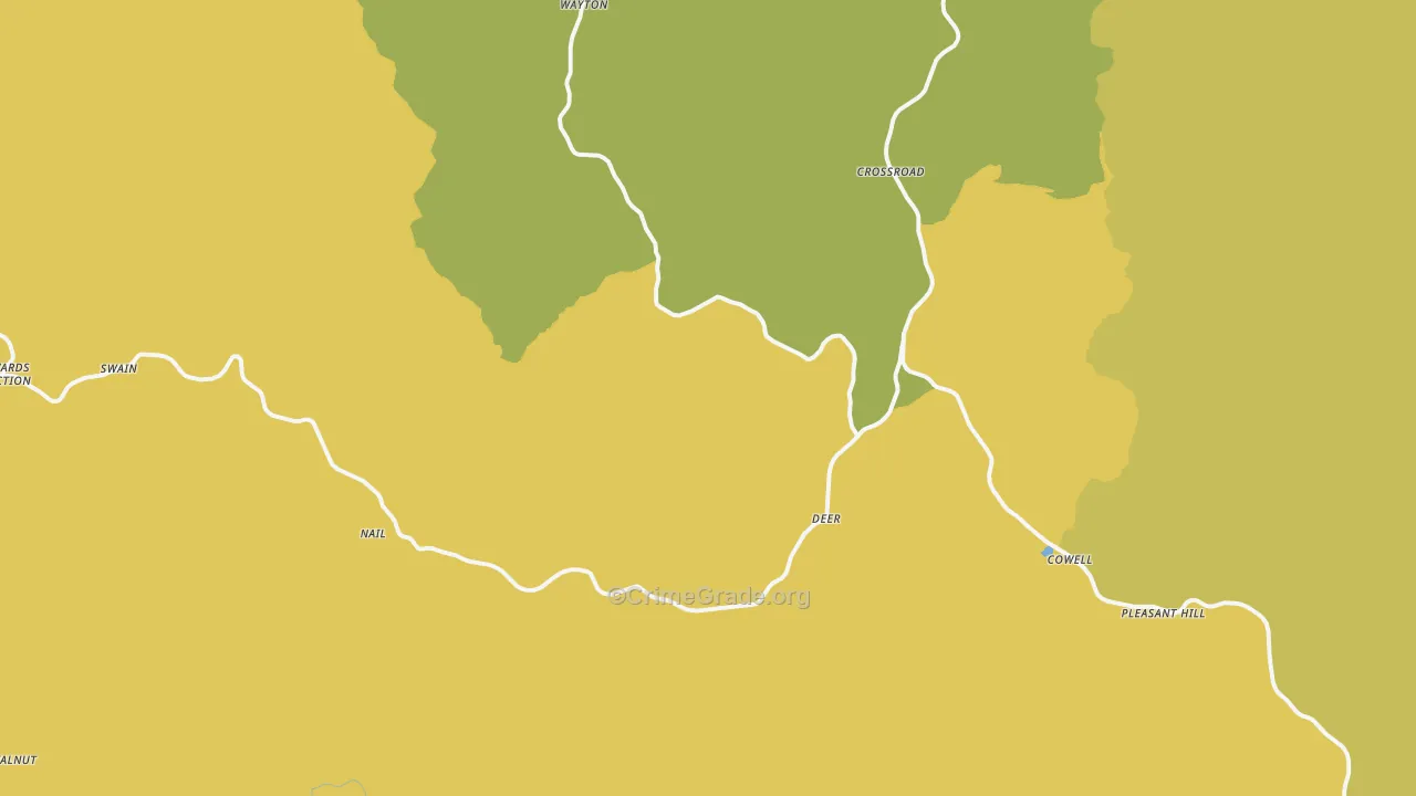 Deer, AR Map of Burglary Rates