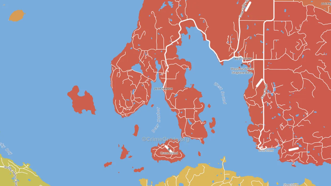 Deer Harbor, WA Map of Burglary Rates