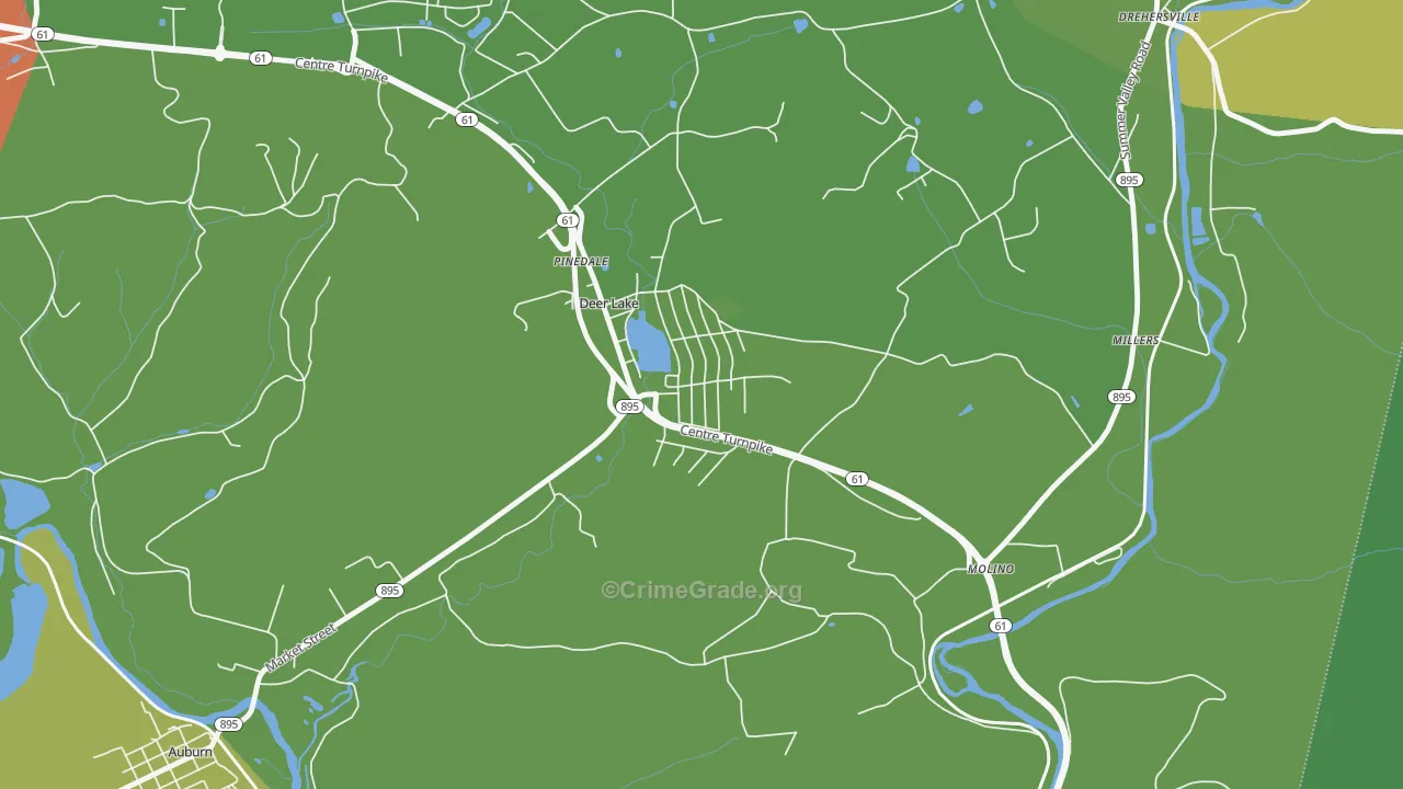 Deer Lake, PA Map of Burglary Rates