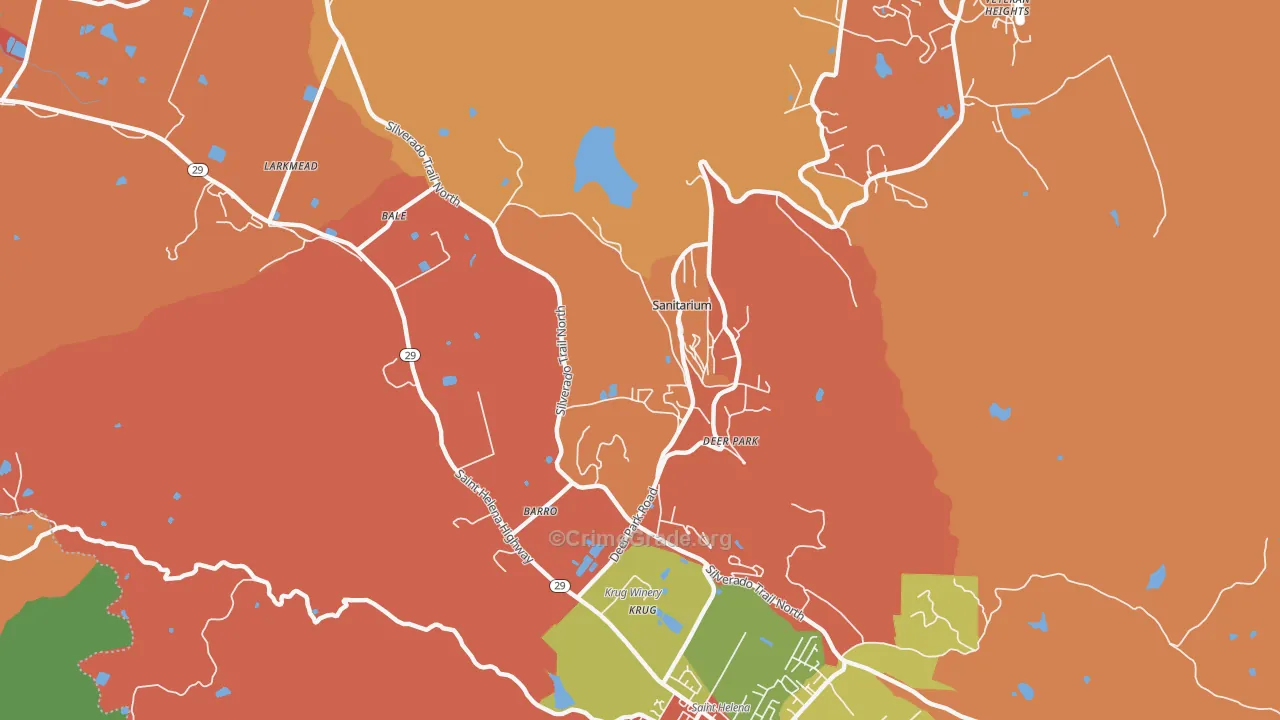Deer Park, CA Map of Burglary Rates