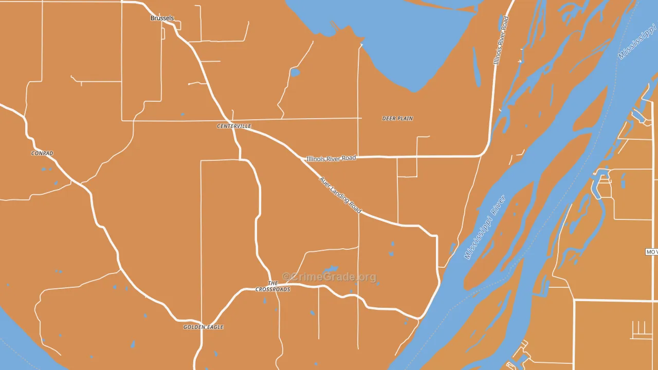Deer Plain, IL Map of Burglary Rates