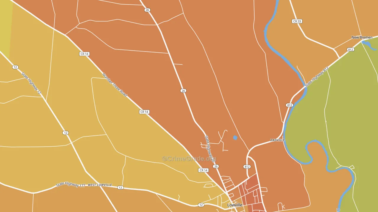 Deer River, NY Map of Burglary Rates