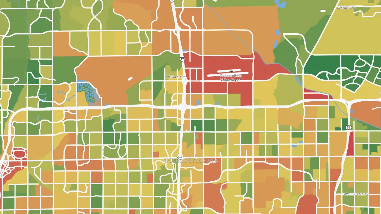 Deer Valley, Phoenix, AZ Map of Burglary Rates
