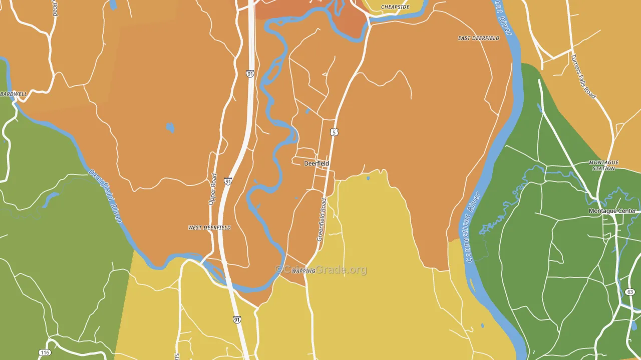 Deerfield, MA Map of Burglary Rates