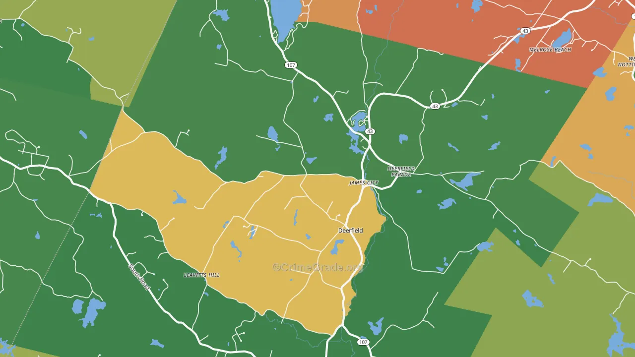 Deerfield, NH Map of Burglary Rates