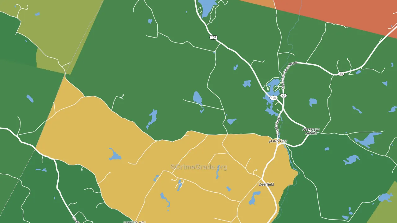 Deerfield Parade, NH Map of Burglary Rates