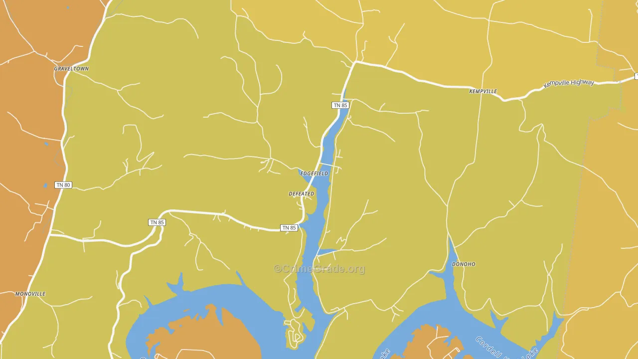 Defeated, TN Map of Burglary Rates