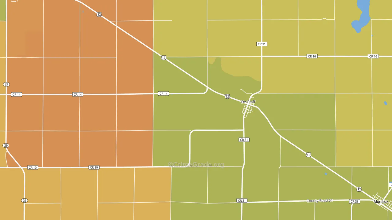 DeGraff, MN Map of Burglary Rates