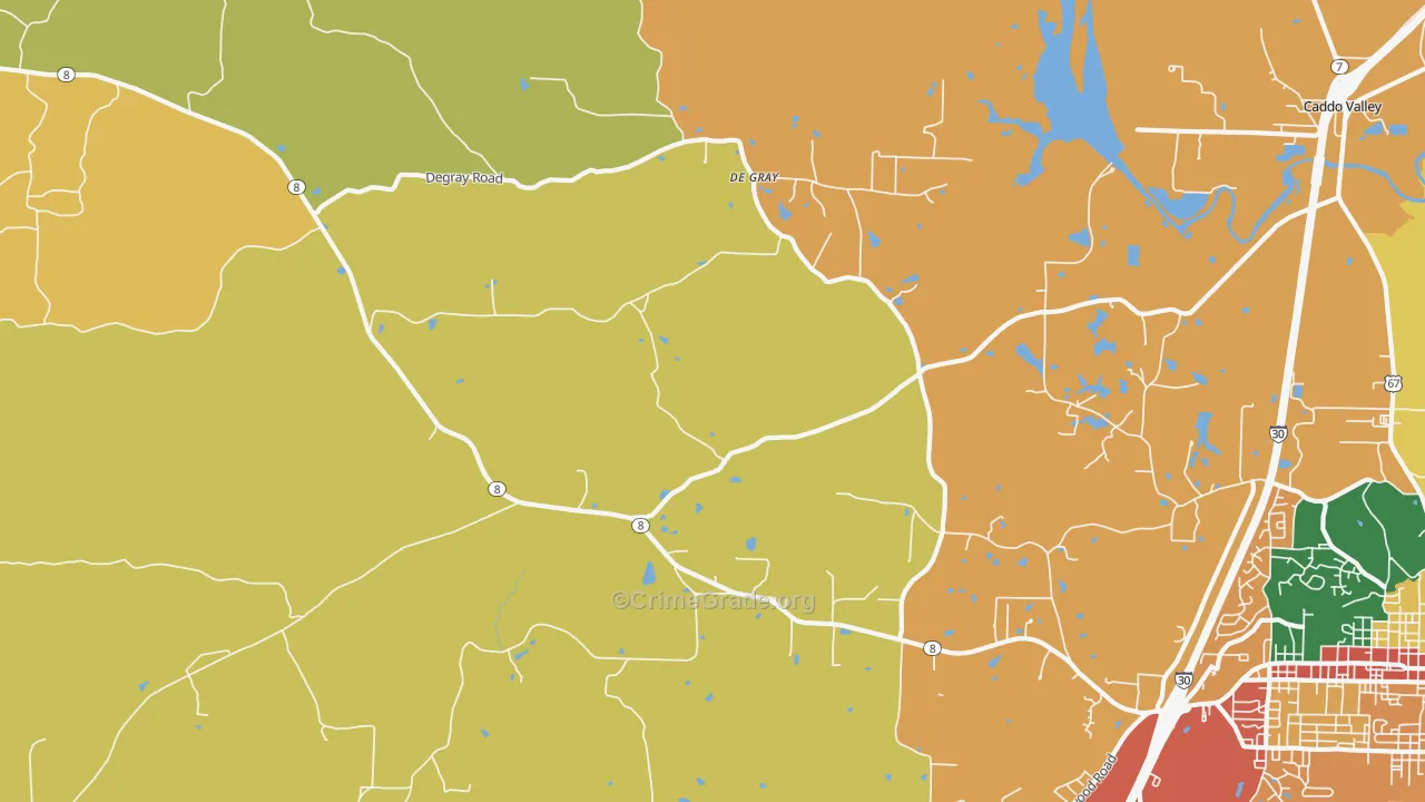DeGray, AR Map of Burglary Rates