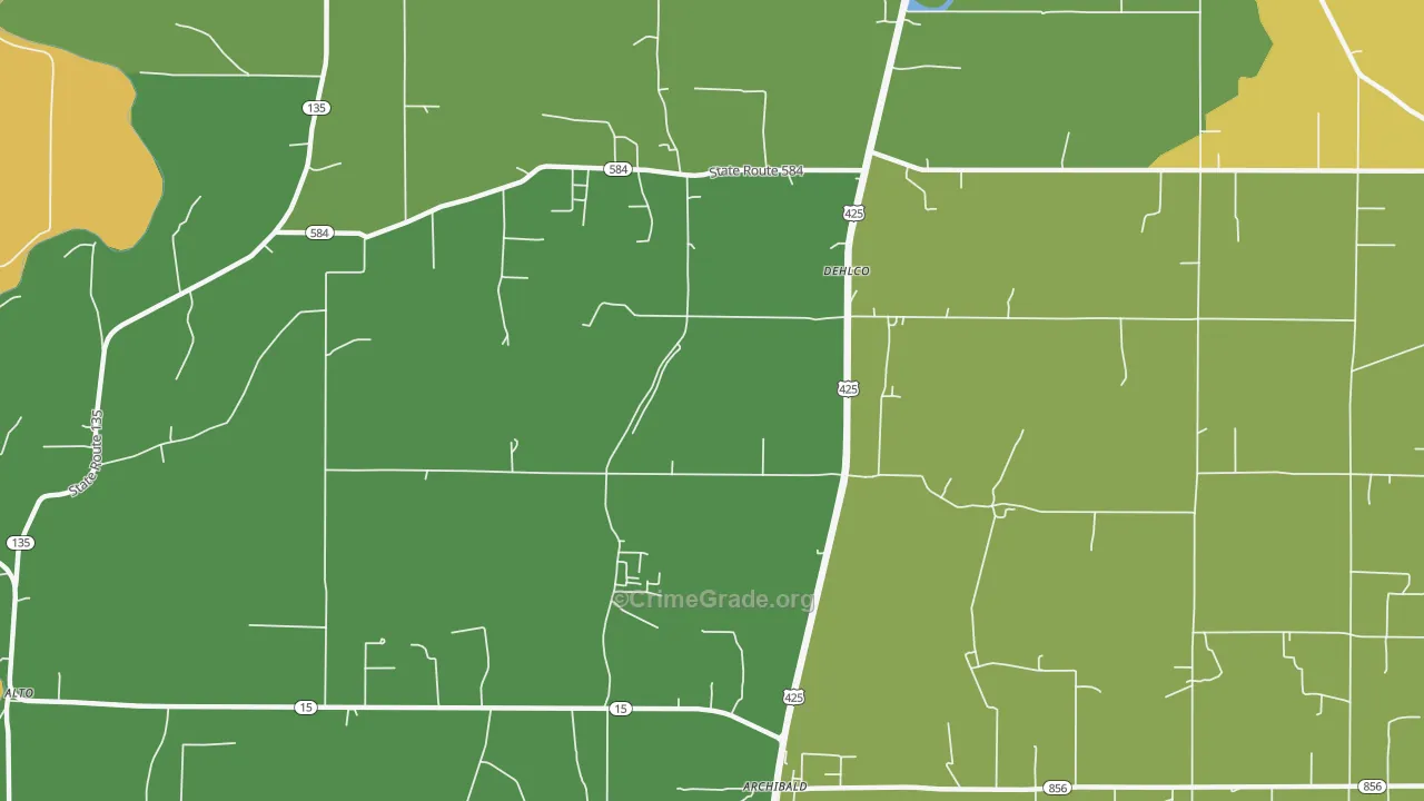 Dehlco, LA Map of Burglary Rates