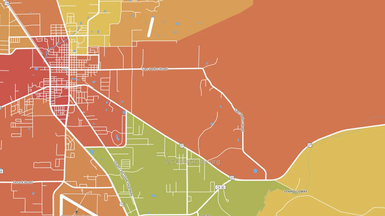 Dekle Beach, FL Map of Burglary Rates