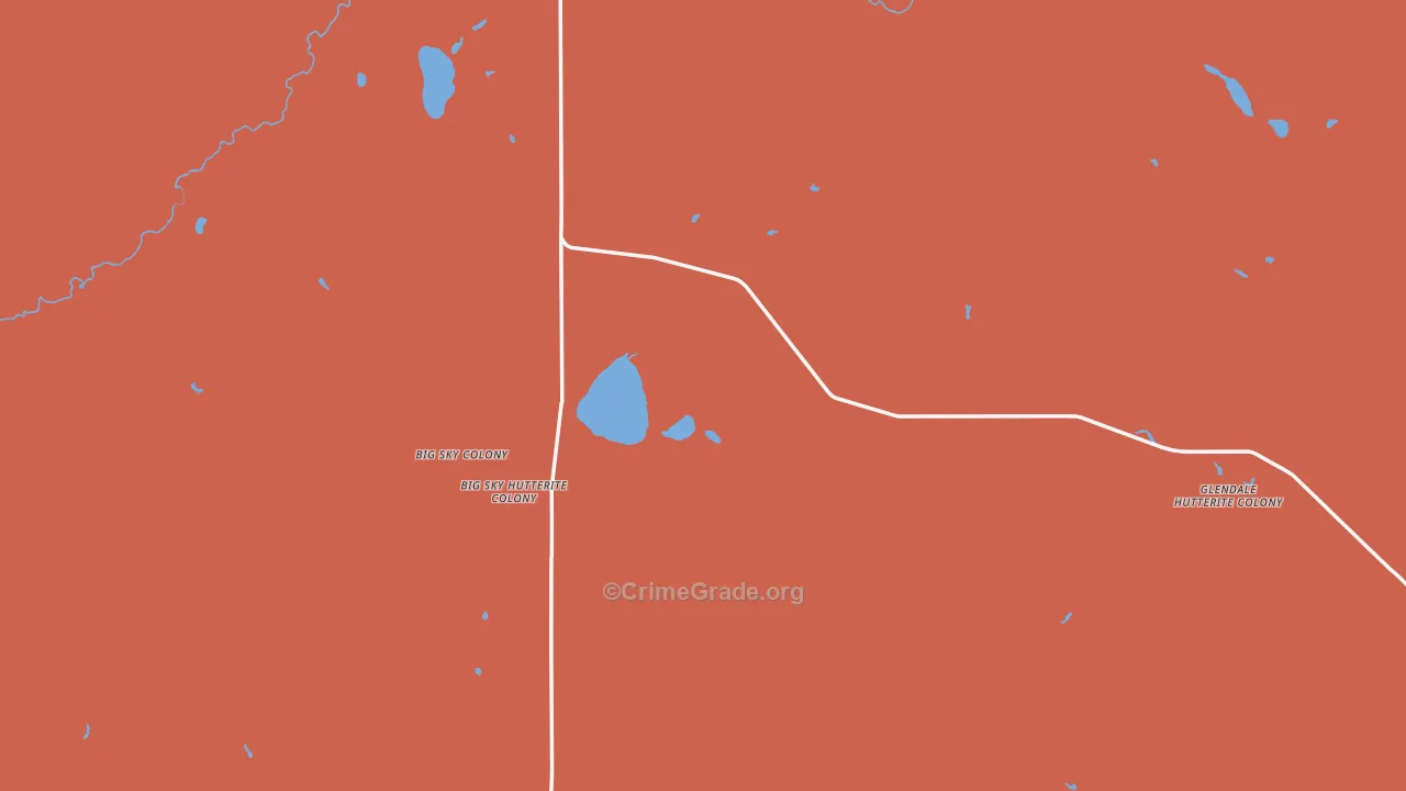 Del Bonita, MT Map of Burglary Rates