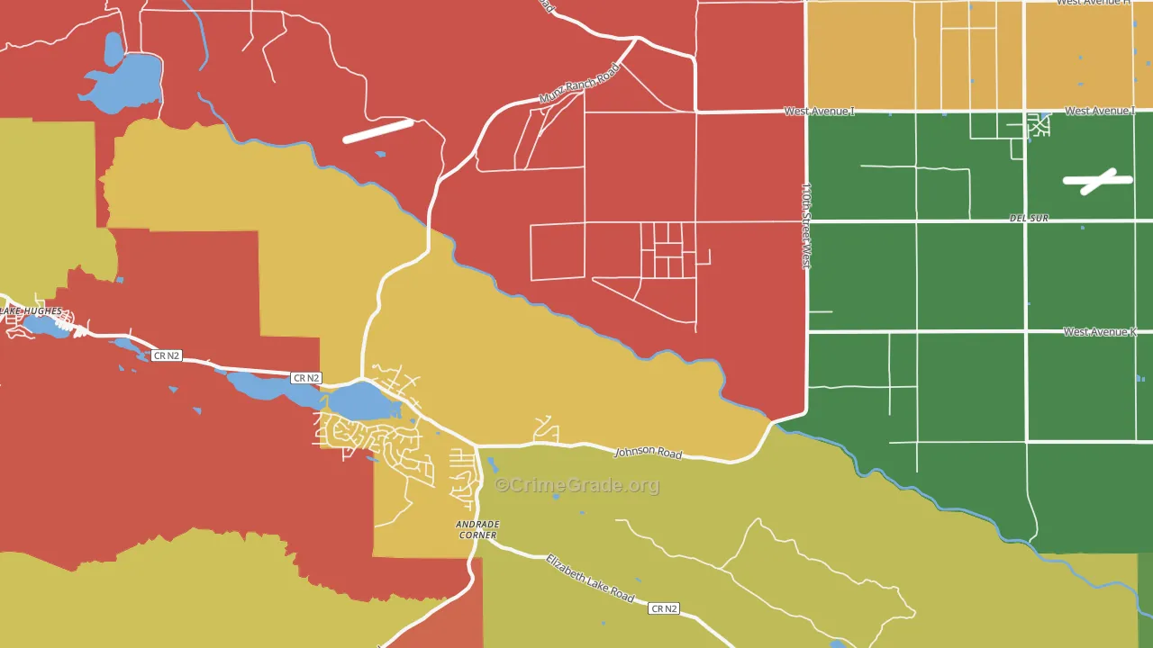 Del Sur, CA Map of Burglary Rates