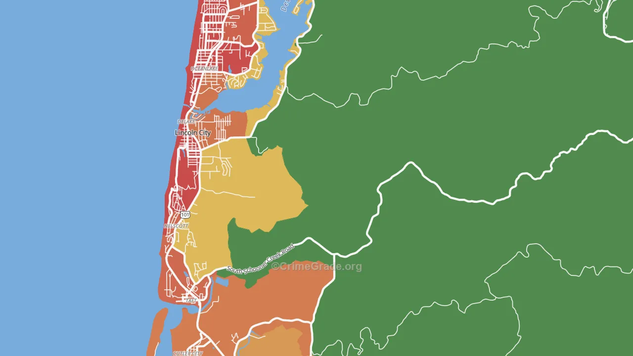 DeLake, OR Map of Burglary Rates