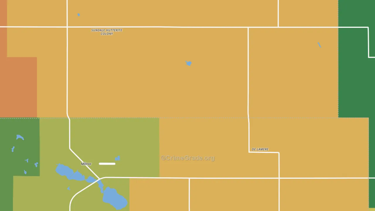 DeLamere, ND Map of Burglary Rates