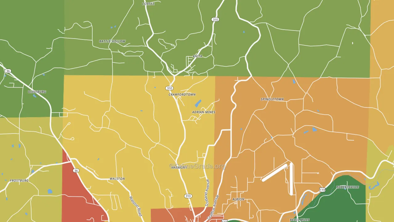 DeLancey, PA Map of Burglary Rates