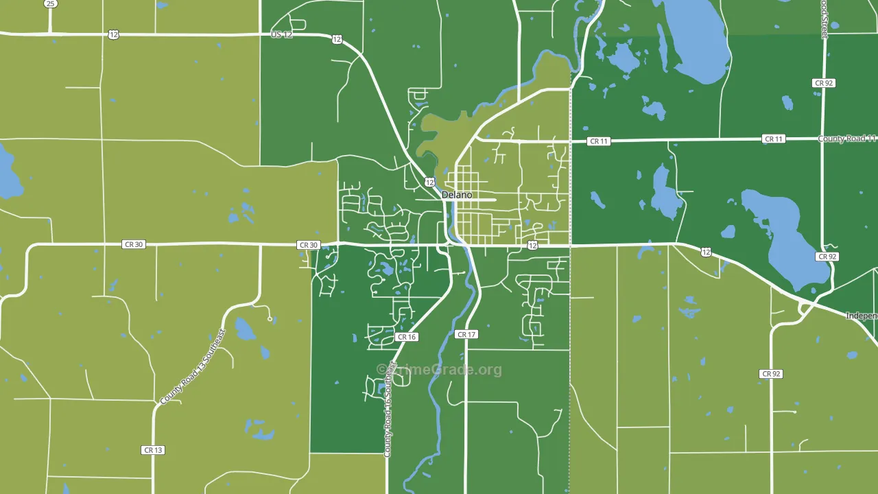 Delano, MN Map of Burglary Rates