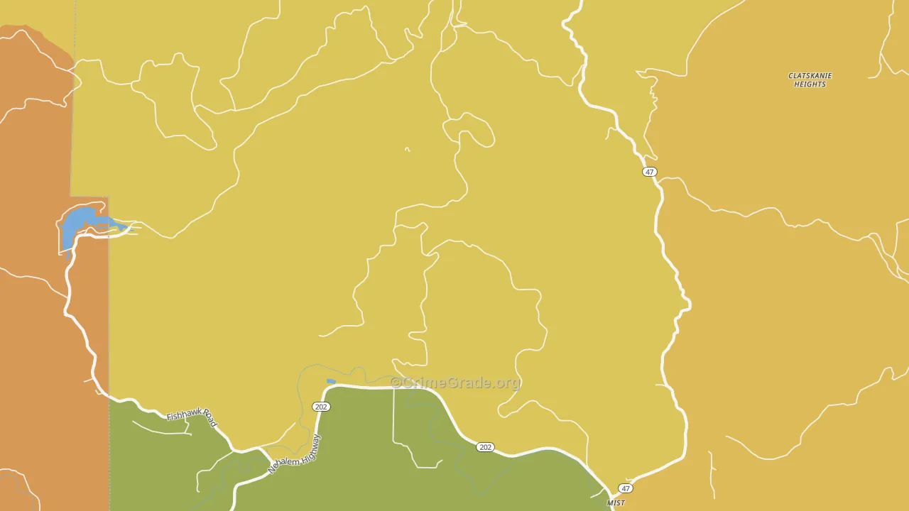 DeLena, OR Map of Burglary Rates