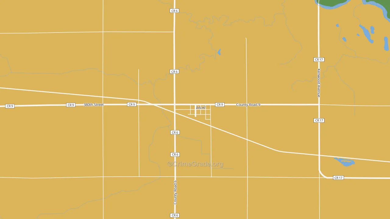 Delhi, MN Map of Burglary Rates