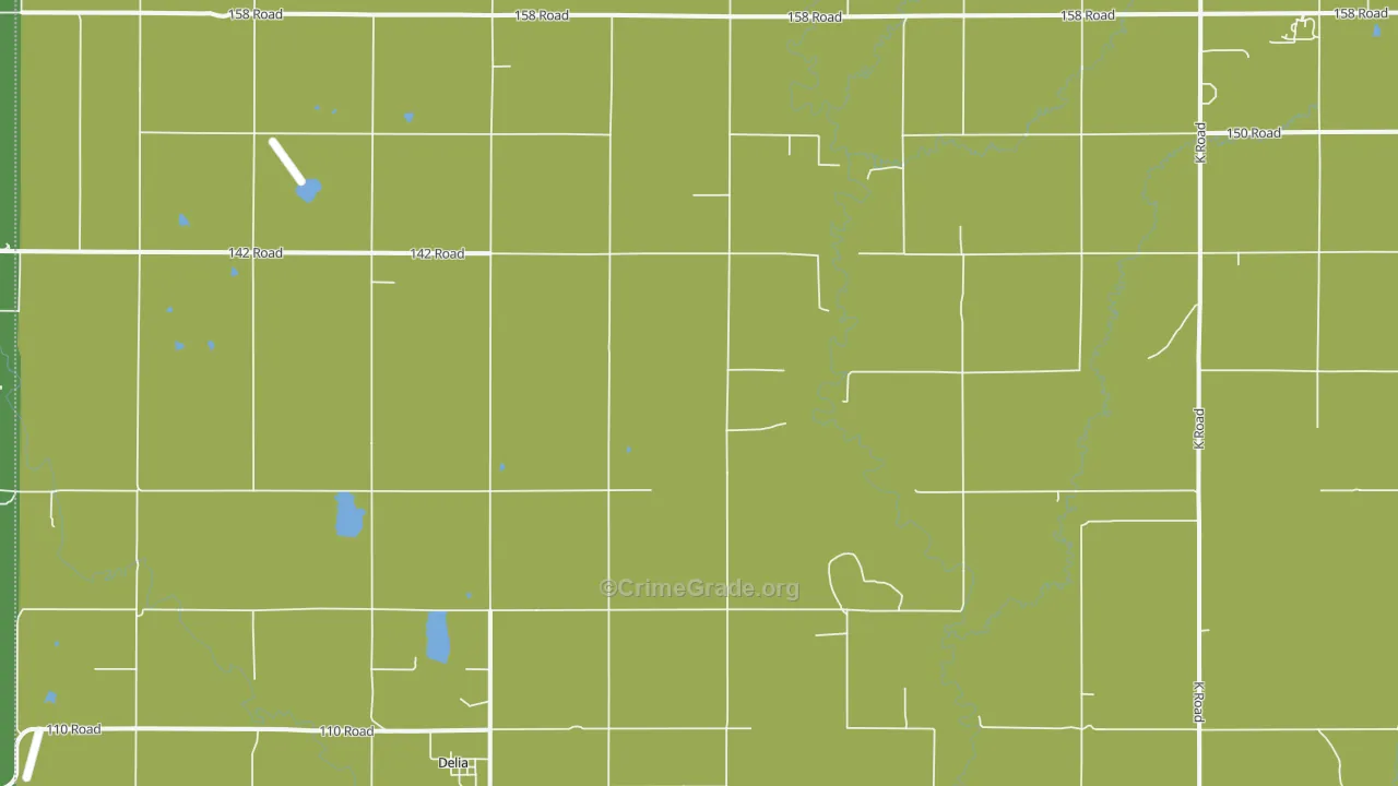 Delia, KS Map of Burglary Rates