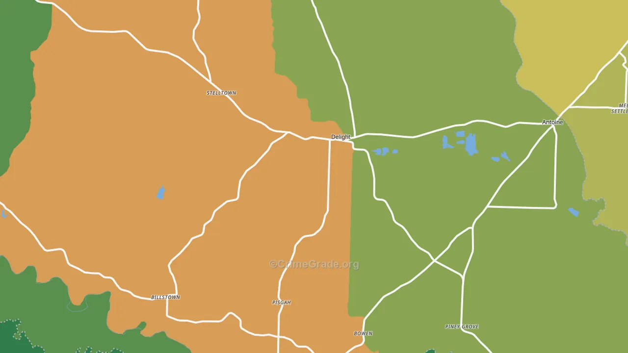 Delight, AR Map of Burglary Rates