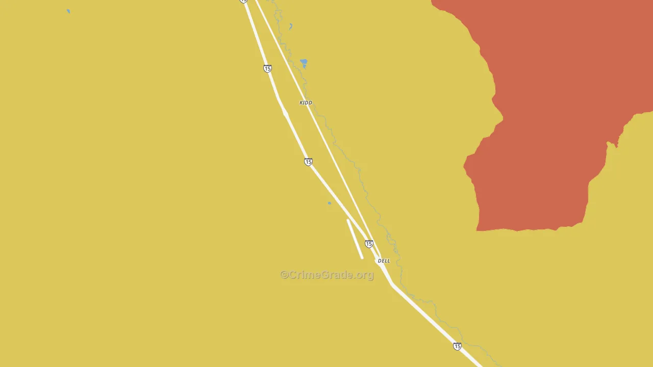 Dell, MT Map of Burglary Rates