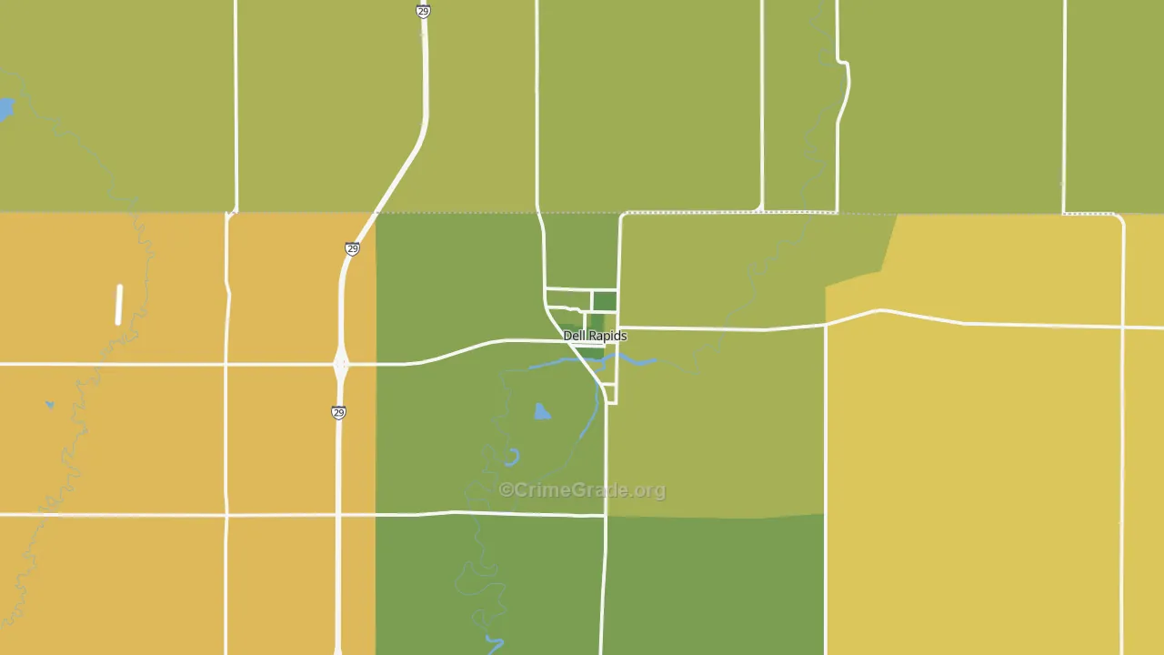 Dell Rapids, SD Map of Burglary Rates